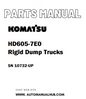 Komatsu HD605-7E0 Rigid Dump Trucks Parts Manual SN 10732-UP - PDF