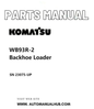 Komatsu WB93R-2 Backhoe Loader Parts Manual SN 23075-UP PDF