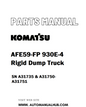 Komatsu AFE59-FP 930E-4 Rigid Dump Truck Parts Manual SN A31735 & A31750-A31751 - PDF