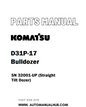 Komatsu D31P-17 Bulldozer Parts Manual SN 32001-UP (Straight Tilt Dozer) - PDF