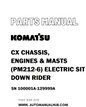 Komatsu CX CHASSIS, ENGINES & MASTS (PM212-6) ELECTRIC SIT DOWN RIDER Parts Manual SN 100001A-129999A - PDF 