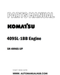Komatsu 4095L-1BB Engine Parts Manual SN 49965-UP - PDF