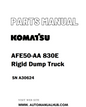 Komatsu AFE50-AA 830E Rigid Dump Truck Parts Manual SN A30624 - PDF