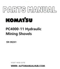 Komatsu PC4000-11 Hydraulic Mining Shovels Parts Manual SN 08261 PDF