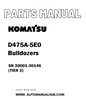 Komatsu D475A-5E0 Bulldozers Parts Manual SN 30001-30146 (TIER 2) - PDF 