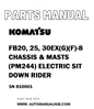 Komatsu FB20, 25, 30EX(G)(F)-8 CHASSIS & MASTS (PM244) ELECTRIC SIT DOWN RIDER Parts Manual SN 810001 - PDF 