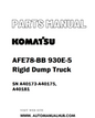 Komatsu AFE78-BB 930E-5 Rigid Dump Truck Parts Manual SN A40173-A40175, A40181 - PDF 