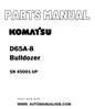 Komatsu D65A-8 Bulldozer Parts Manual SN 45001-UP - PDF