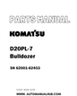 Komatsu D20PL-7 Bulldozer Parts Manual SN 62001-62453 - PDF