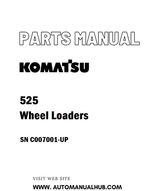 Komatsu 525 Wheel Loaders Parts Manual SN C007001-UP - PDF
