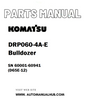 Komatsu DRP060-4A-E Bulldozer Parts Manual SN 60001-60941 (D65E-12) - PDF