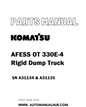 Komatsu AFESS OT 330E-4 Rigid Dump Truck Parts Manual SN A31134 & A31135 - PDF 