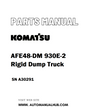 Komatsu AFE48-DM 930E-2 Rigid Dump Truck Parts Manual SN A30291 - PDF