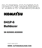 Komatsu D41P-6 Bulldozer Parts Manual SN B20001-B30000 - PDF