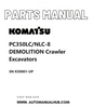 Komatsu PC350LC/NLC-8 DEMOLITION Crawler Excavators Parts Manual SN K50001-UP PDF
