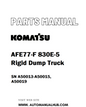 Komatsu AFE77-F 830E-5 Rigid Dump Truck Parts Manual SN A50013-A50015, A50019 - PDF 