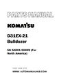 Komatsu D31EX-21 Bulldozer Parts Manual SN 50001-50499 (For North America) - PDF