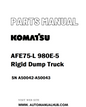 Komatsu AFE75-L 980E-5 Rigid Dump Truck Parts Manual SN A50042-A50043 - PDF 