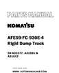 Komatsu AFE59-FC 930E-4 Rigid Dump Truck Parts Manual SN A31577, A31591 & A31612 - PDF