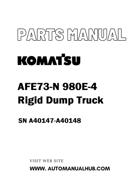 Komatsu AFE73-N 980E-4 Rigid Dump Truck Parts Manual SN A40147-A40148 - PDF 