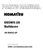 Komatsu D65WX-16 Bulldozer Parts Manual SN 80001-UP - PDF