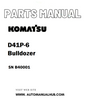 Komatsu D41P-6 Bulldozer Parts Manual SN B40001 - PDF