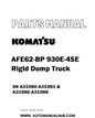 Komatsu AFE62-BP 930E-4SE Rigid Dump Truck Parts Manual SN A31980-A31983 & A31986-A31988 - PDF 