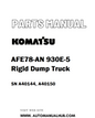 Komatsu AFE78-AN 930E-5 Rigid Dump Truck Parts Manual SN A40144, A40150 - PDF 