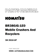 Komatsu BR380JG-1E0 Mobile Crushers And Recyclers Parts Manual SN 2616-UP - PDF