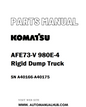 Komatsu AFE73-V 980E-4 Rigid Dump Truck Parts Manual SN A40166-A40175 - PDF