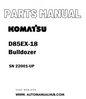 Komatsu D85EX-18 Bulldozer Parts Manual SN 22001-UP - PDF