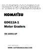 Komatsu GD611A-1 Motor Graders Parts Manual SN 10001-UP - PDF