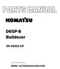 Komatsu D65P-8 Bulldozer Parts Manual SN 45001-UP - PDF