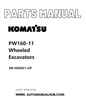 Komatsu PW160-11 Wheeled Excavators Parts Manual SN H65051-UP PDF