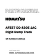 Komatsu AFE57-DD 830E-1AC Rigid Dump Truck Parts Manual SN A30510-A30511 - PDF 