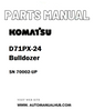 Komatsu D71PX-24 Bulldozer Parts Manual SN 70002-UP - PDF