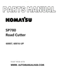 Komatsu SP780 Road Cutter Parts Manual 60007, 60016-UP PDF