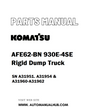 Komatsu AFE62-BN 930E-4SE Rigid Dump Truck Parts Manual SN A31951. A31954 & A31960-A31962 - PDF 