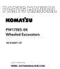 Komatsu PW170ES-6K Wheeled Excavators Parts Manual SN K30001-UP PDF