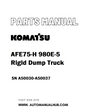Komatsu AFE75-H 980E-5 Rigid Dump Truck Parts Manual SN A50030-A50037 - PDF
