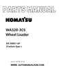 Komatsu WA320-3CS Wheel Loader Parts Manual SN 50001-UP (Custom Spec.) PDF