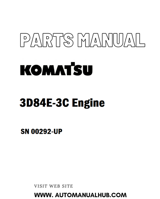 Komatsu 3D84E-3C Engine Parts Manual SN 00292-UP - PDF