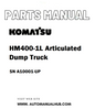 Komatsu HM400-1L Articulated Dump Truck Parts Manual SN A10001-UP - PDF