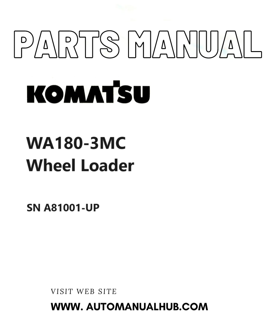 Komatsu WA180-3MC Wheel Loader Parts Manual SN A81001-UP PDF