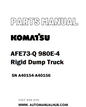 Komatsu AFE73-Q 980E-4 Rigid Dump Truck Parts Manual SN A40154-A40156 - PDF 