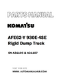 Komatsu AFE62-Y 930E-4SE Rigid Dump Truck Parts Manual SN A31105 & A31107 - PDF 