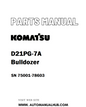 Komatsu D21PG-7A Bulldozer Parts Manual SN 75001-78603 - PDF 