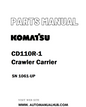 Komatsu CD110R-1 Crawler Carrier Parts Manual SN 1061-UP - PDF