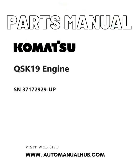 Komatsu QSK19 Engine Parts Manual SN 37172929-UP PDF
