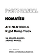 Komatsu AFE78-8 930E-5 Rigid Dump Truck Parts Manual SN A40008-A40011, A40020-A40021 - PDF 